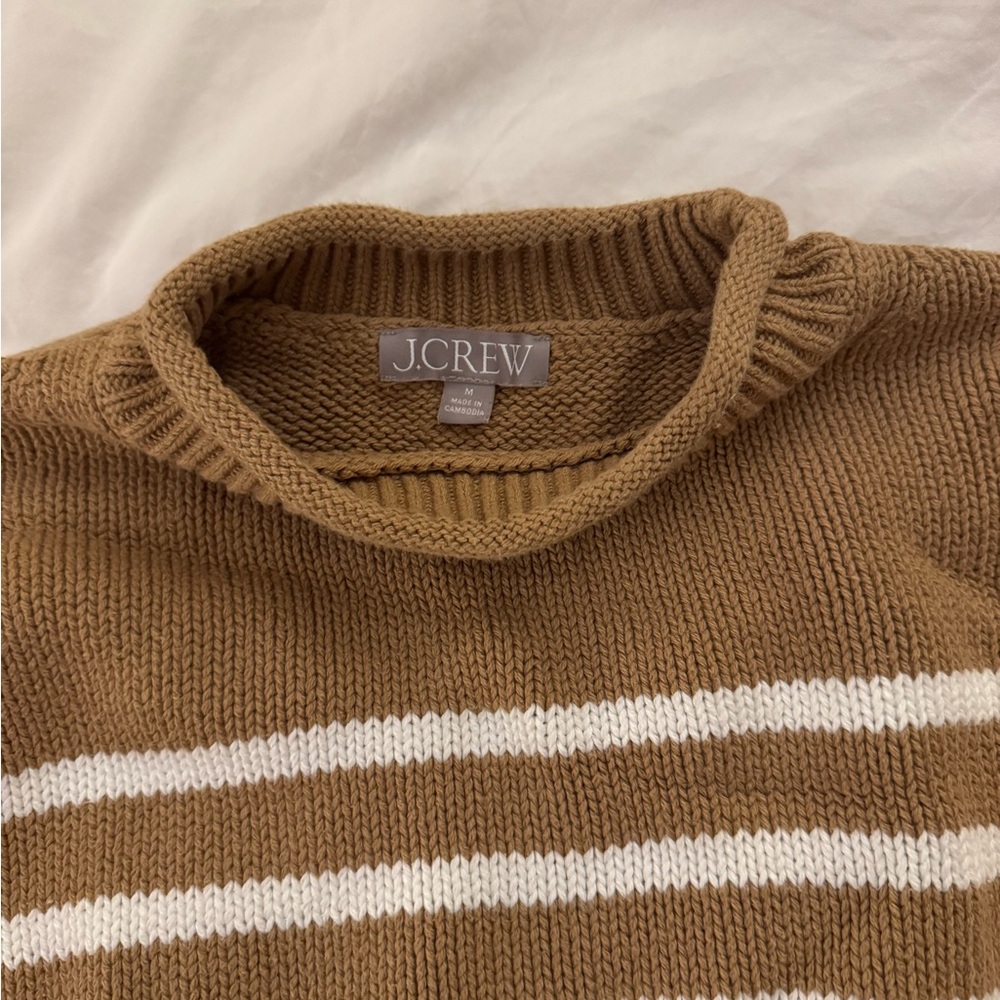 J. Crew Brown Striped Sweater